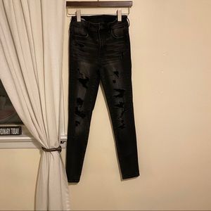 American Eagle Black Wash Ripped Jeans